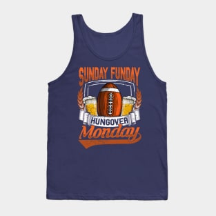 Sunday Funday Hungover Monday Football Beer Drinking Tank Top